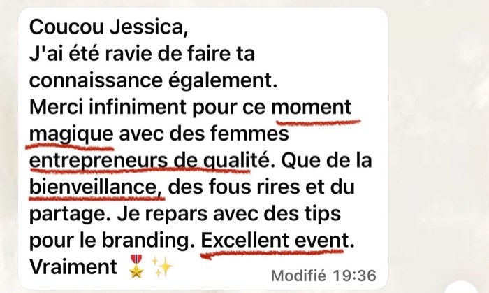Message d’une élève